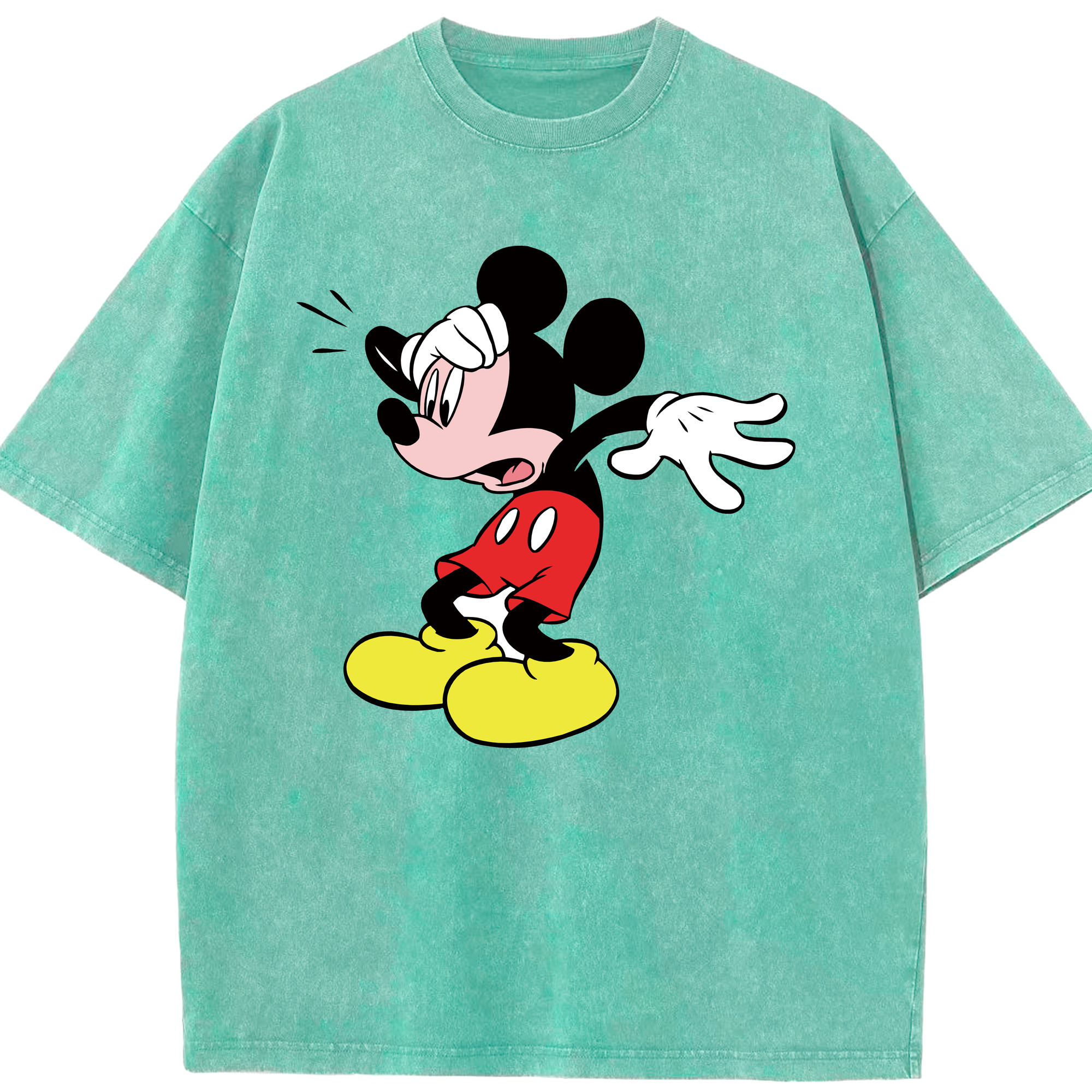 （画像用） ミッキーマウス Mickey Mouse 綿100% ヴィンテージ風 半袖Tシャツ（フロントプリント）